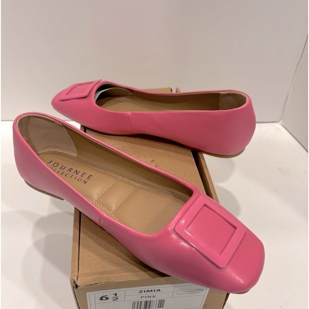 JOURNEE COLLECTION Zimia Square Toe Ornamented Ballet Flats, slip on shoes - Picture 11 of 14
